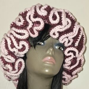 Crochet ruffle hat